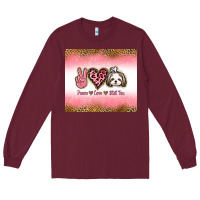 Burgundy peace love shih tzu Long Sleeve Tee - Jasminsmagicworld