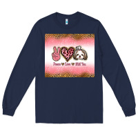 Navy peace love shih tzu Long Sleeve Tee - Jasminsmagicworld