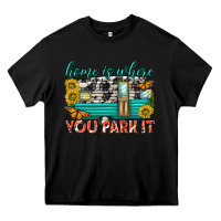 Black home is where  you park it Heavy Core Tee - texasbilliewilder