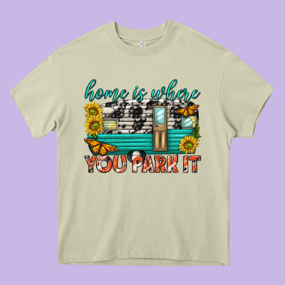 Home Is Where  You Park It Heavy Core Tee Designed By Texasbilliewilder
