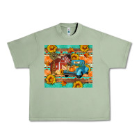 Oil Green Farm life fall barn and truck Urban Heavy Tee - Artiststas