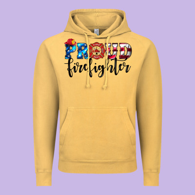 Proud Firefighter Vintage Hoodie Designed By Hra Design Shop