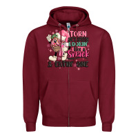 Burgundy torn between lookin' like a snack and eatin' one Zipper Hoodie - MaliasSmallBusiness