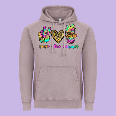 Peace Love Summer Vintage Hoodie Designed By Jahusdesignshop