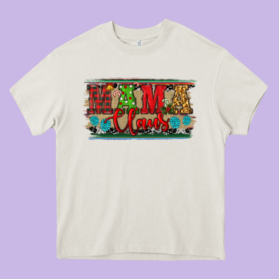 Heavy Core Tee Western Christmas Mama Claus