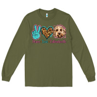 Army Green peace love labradoodle Long Sleeve Tee - Jasminsmagicworld