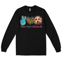 Black peace love labradoodle Long Sleeve Tee - Jasminsmagicworld