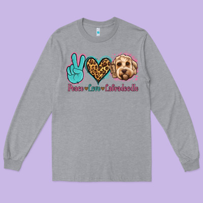 Peace Love Labradoodle Long Sleeve Tee Designed By Jasminsmagicworld
