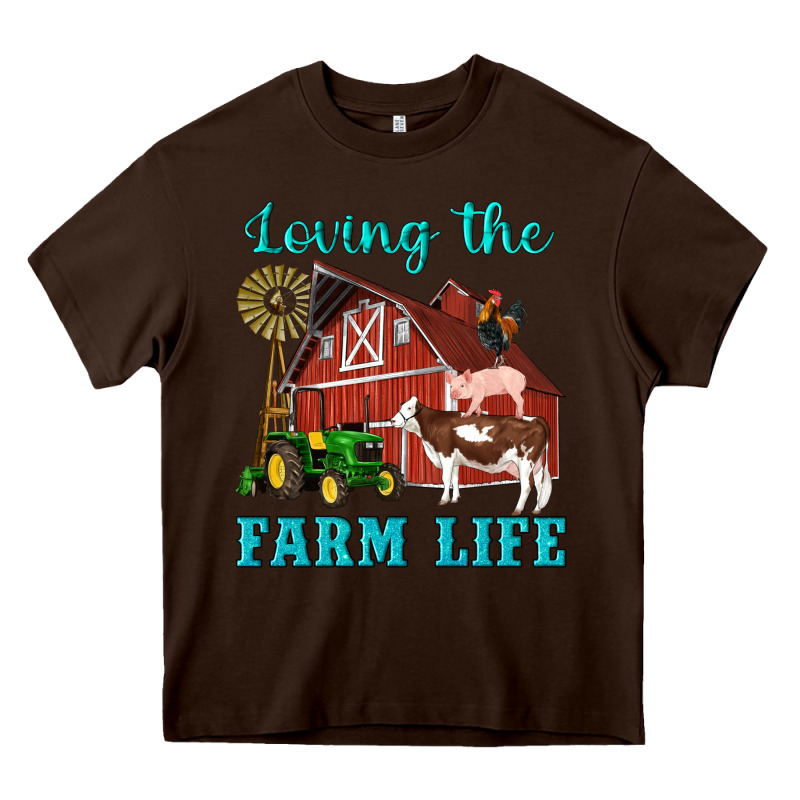 Western Loving The Farm Life Barn Cow Pig Rooster Tractor Wind Wheel Heavy Core Tee by Artiststas | Teevron