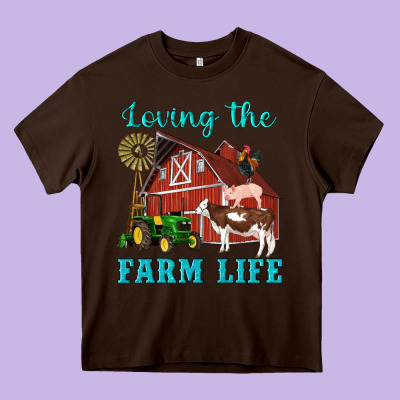 Western Loving The Farm Life Barn Cow Pig Rooster Tractor Wind Wheel Heavy Core Tee Designed By Artiststas