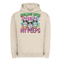 Pigment French Oak chilling with my peeps easter bunnies cowgirl cowg Urban Hoodie - CowGirlArtShop
