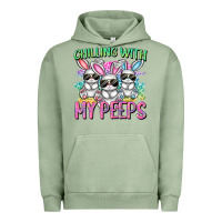 Pigment Oil Green chilling with my peeps easter bunnies cowgirl cowg Urban Hoodie - CowGirlArtShop