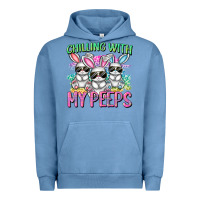 Pigment Pebble Blue chilling with my peeps easter bunnies cowgirl cowg Urban Hoodie - CowGirlArtShop