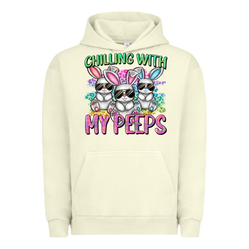 Chilling With My Peeps Easter Bunnies Cowgirl Cowg Urban Hoodie by CowGirlArtShop | Teevron