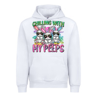 White chilling with my peeps easter bunnies cowgirl cowg Urban Hoodie - CowGirlArtShop