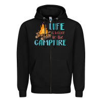 Black life is better by the campfire Zipper Hoodie - MaliasSmallBusiness