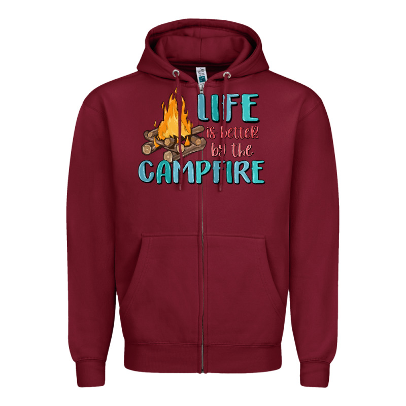 Life Is Better By The Campfire Zipper Hoodie by MaliasSmallBusiness | Teevron