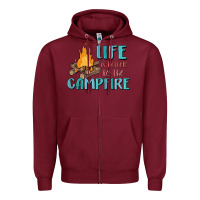 Burgundy life is better by the campfire Zipper Hoodie - MaliasSmallBusiness