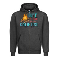 Charcoal Heather life is better by the campfire Zipper Hoodie - MaliasSmallBusiness