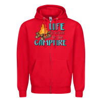 Red life is better by the campfire Zipper Hoodie - MaliasSmallBusiness