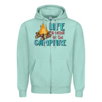 Seafoam life is better by the campfire Zipper Hoodie - MaliasSmallBusiness