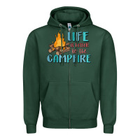 Sports Green life is better by the campfire Zipper Hoodie - MaliasSmallBusiness