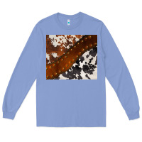 Colony Blue cowhide leather Long Sleeve Tee - BarkalooDesign