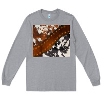 Heather Grey cowhide leather Long Sleeve Tee - BarkalooDesign