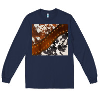 Navy cowhide leather Long Sleeve Tee - BarkalooDesign