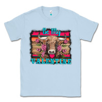 Dusty Blue be my valentine with cow Classic Tee - AdoDesignShop