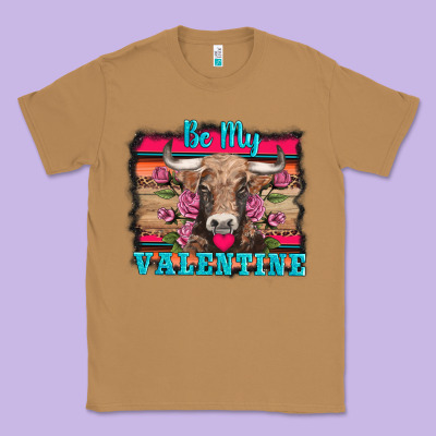 Be My Valentine With Cow Classic Tee Designed By Adodesignshop