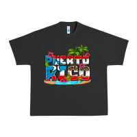 Pigment Black puerto rico and flowers with frog Urban Heavy Tee - AdoDesignShop