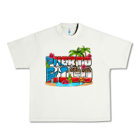 Puerto Rico And Flowers With Frog Urban Heavy Tee | Teevron