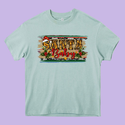 Heavy Core Tee Santa Baby Western Christmas