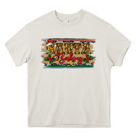 Cream Santa Baby Western Christmas Heavy Core Tee - RanaPortraitStore