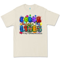 Bone color outside the lines autism awareness Premium Tee - Zillion Design Studio