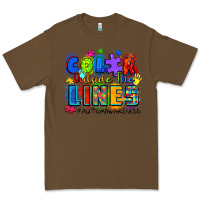 Cacao color outside the lines autism awareness Premium Tee - Zillion Design Studio