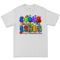 Dove Grey color outside the lines autism awareness Premium Tee - Zillion Design Studio
