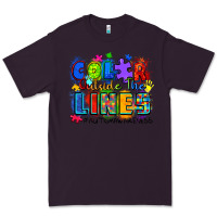 Plum color outside the lines autism awareness Premium Tee - Zillion Design Studio