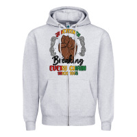 Heather Grey every chain since 1865 juneteenth Zipper Hoodie - MaliasSmallBusiness