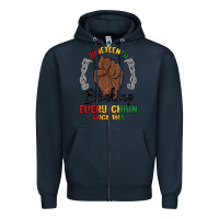 Navy every chain since 1865 juneteenth Zipper Hoodie - MaliasSmallBusiness