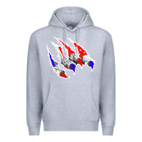 Heather Grey American Flag Claw Premium Hoodie - Bettercallsaul