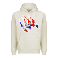 Oatmeal Heather American Flag Claw Premium Hoodie - Bettercallsaul