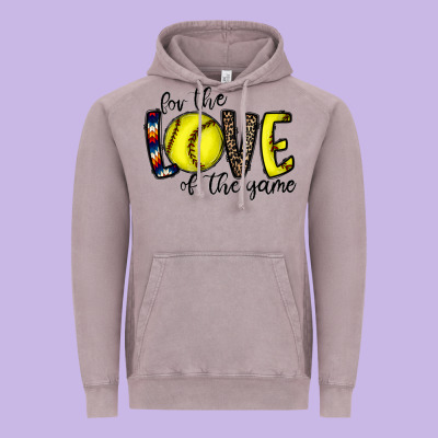 For The Love Of The Game Softball Vintage Hoodie Designed By Cowhidedigitalart