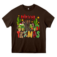 Chocolate Brown merry texmas Heavy Core Tee - Zillion Design Studio