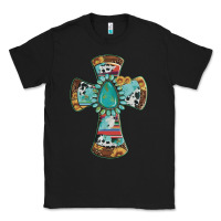 Black cross with leopard sunflower gemstone serape cowhide Classic Tee - Artiststas