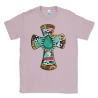 Lilac cross with leopard sunflower gemstone serape cowhide Classic Tee - Artiststas