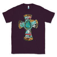 Plum cross with leopard sunflower gemstone serape cowhide Classic Tee - Artiststas