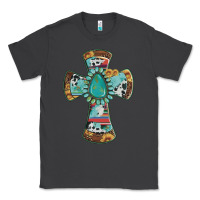 Smoke cross with leopard sunflower gemstone serape cowhide Classic Tee - Artiststas