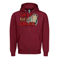 Burgundy curlies before girlies Zipper Hoodie - MaliasSmallBusiness